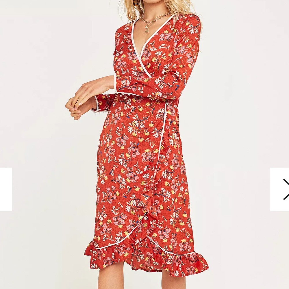 Free People Covent Garden Midi Wrap Dress, size 12